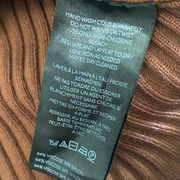 Anthropologie Maeve Half Zip Sweater Ribbed Knit Womens Size Large Minimal brown - Picture 6 of 6